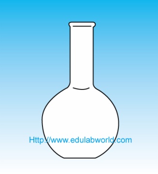 boiling flask flat bottom, long narrow neck
